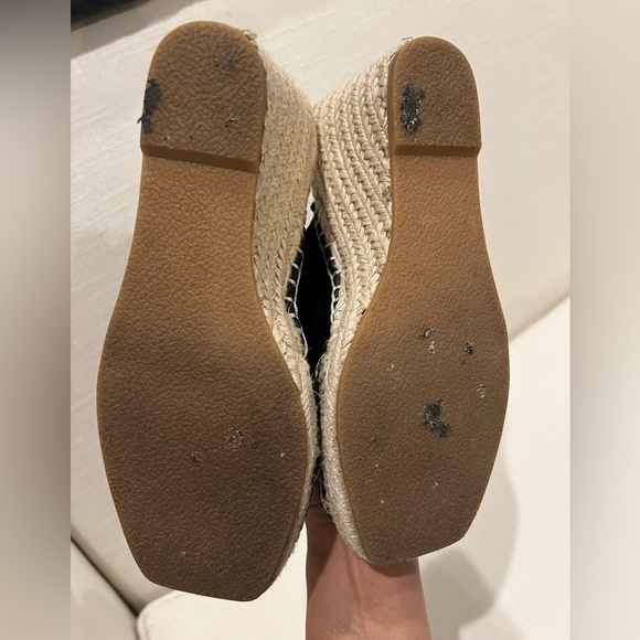 Banana Republic Espadrille, Suede Black Wedge, size 6 but fits more like a 5.5